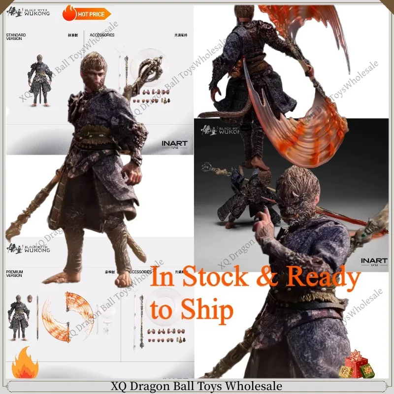 En stock et prêt à être expédié : Figurine d'action originale Inart Black Myth Goku Destiny Man Bronze Set 1/12, collection de jouets, cadeau