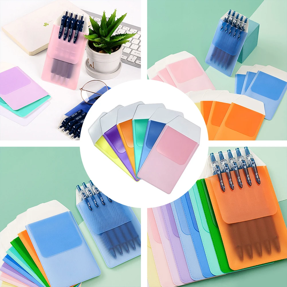 

12 Pcs Pen Inserted Pouch Inserted Bag PVC Nurse Pocket Organizer Colorful Pens Student Office Supplies Medical Study Travel