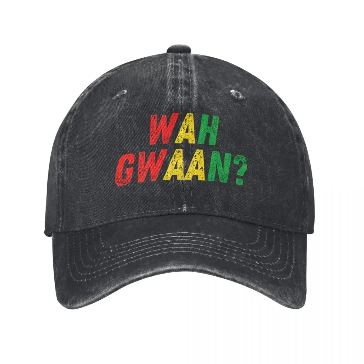 Wah Gwaan Jamaican Patois Slang for What's up Reggae Rasta Colors Baseball Cap Golf Cap Big Size Hat Men Women's