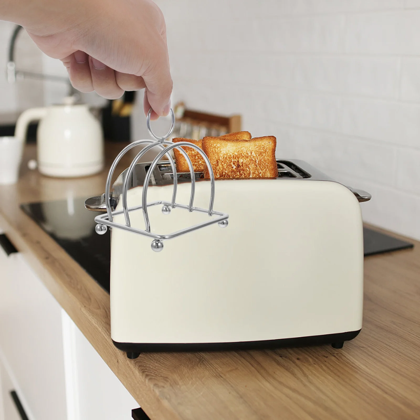 

1pc Multifunctional Stainless Steel Rack Multi Slots Toast Divider Kitchen Bread Stand Organizer Holder For Toast Slices Cooling