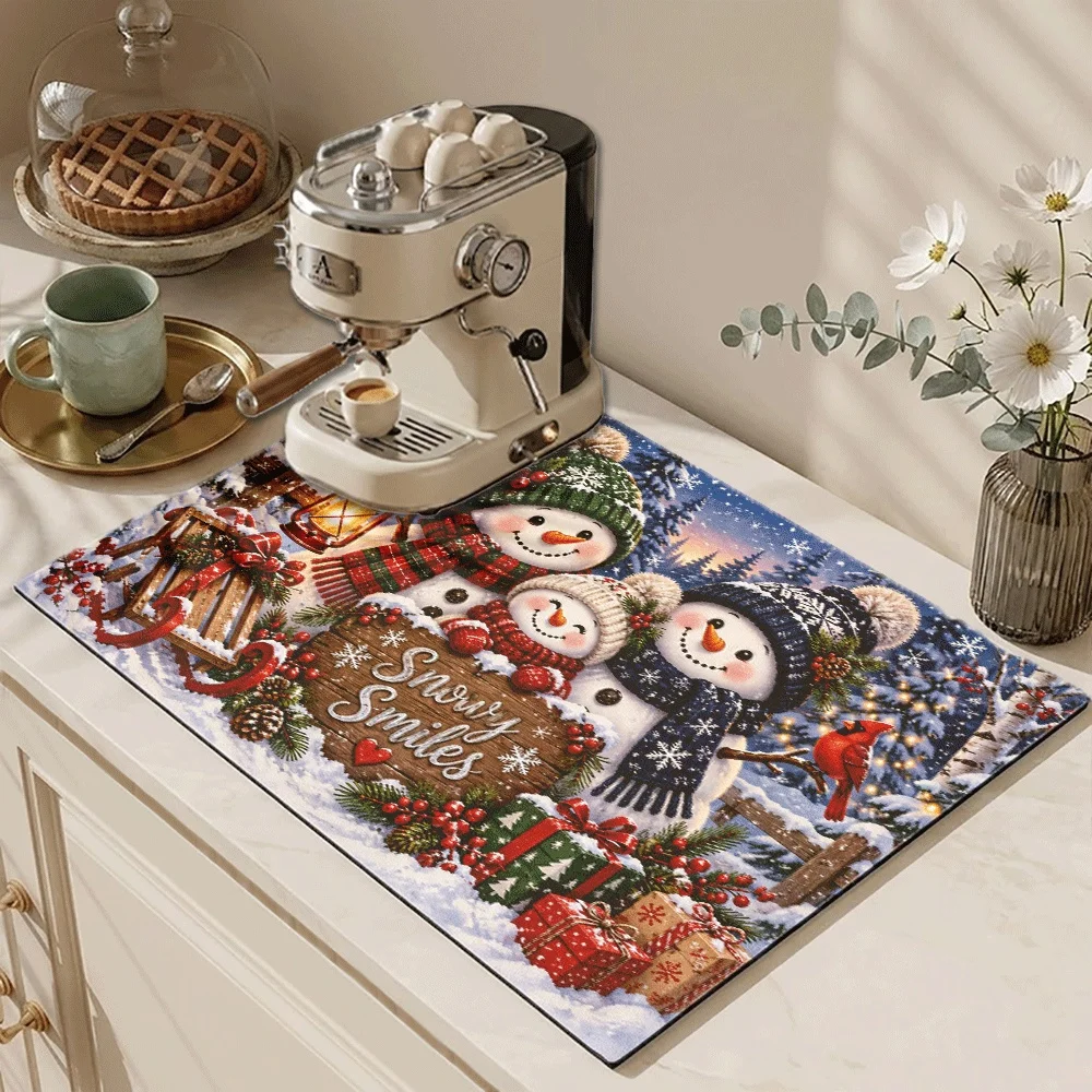 Bar Mat Rubber - Alas Serbaguna Bertema Natal dengan Motif