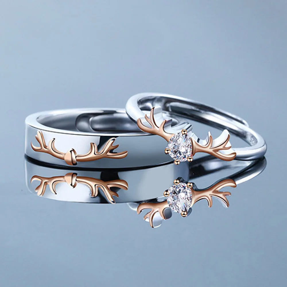 

S925 sterling silver plated 18K gold PT950 platinum Yilu has you as a couple's ring Valentine's Day gift for men and women