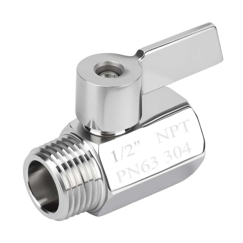1/2 to 3/4Inch Male-to-Female Threaded Mini Ball Valves with Extended Handle and 304 Stainless Steel Body for Manual M4YD