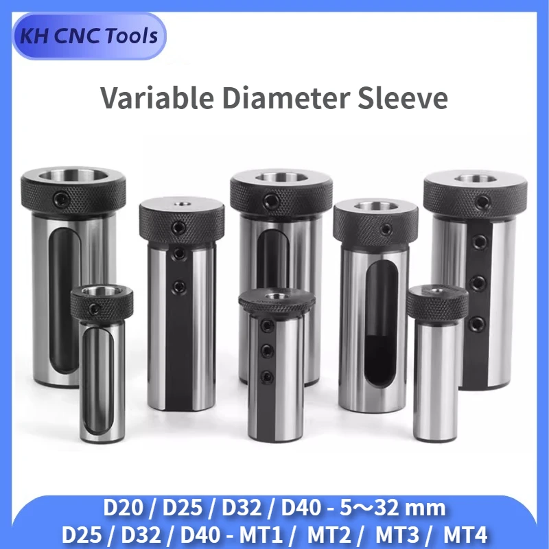 CNC Lathe Tools Variable Diameter Sleeve D20 D25 D32 D40 Clamp 5 6 7 8 10 12 14 16 18 20 25 32mm MT1 MT2 MT3 MT4 Reducing Sleeve