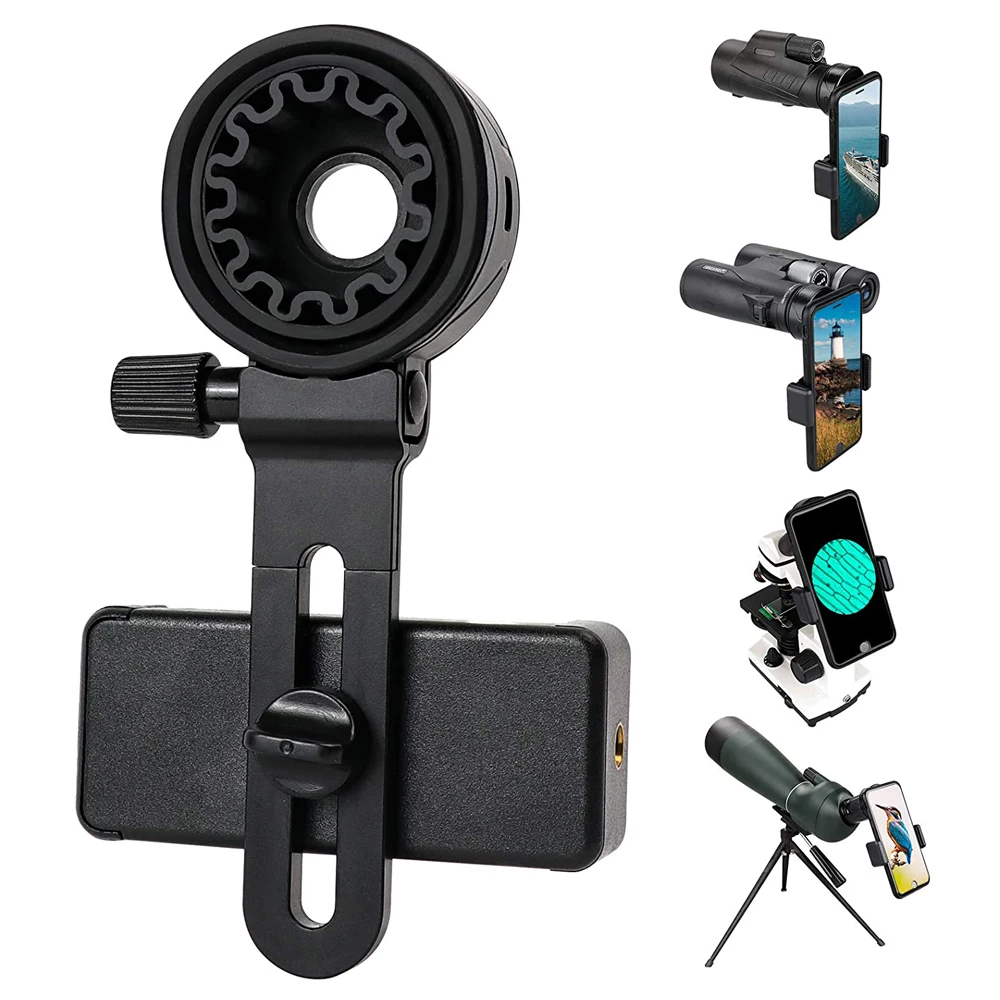 Upgrade Universal Cell Phone Adapter Bracket Clip Mount Soft Rubber Material For Binocular Monocular Spotting Scope Telescope