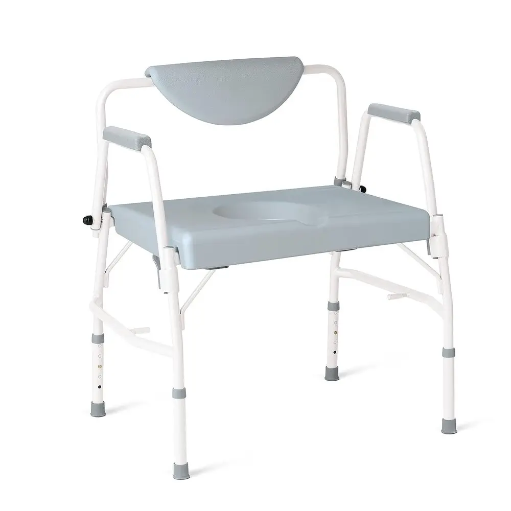Bariatric Drop-Arm Commode - Heavy Duty Steel Toilet Chair for Disabled and Elderly, 1,000 lb. Weight Capacity