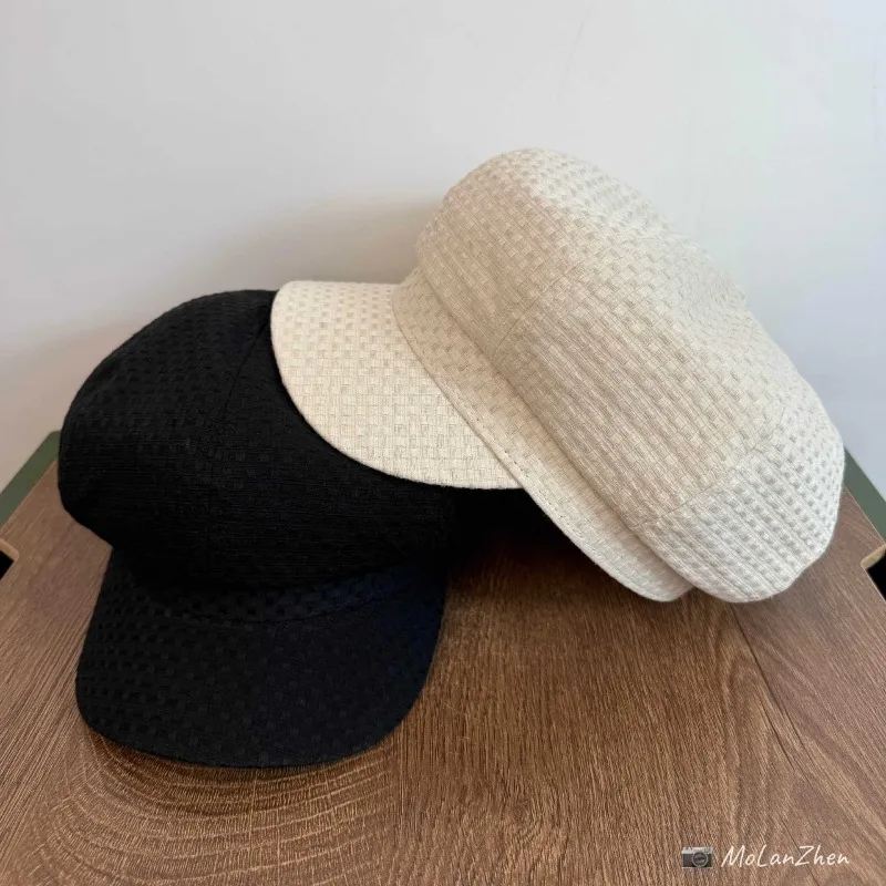 

Простая и художественная шляпа художника, чистый цвет, подходит для весенних и осенних путешествий, модные и универсальные береты, кепки для женщин