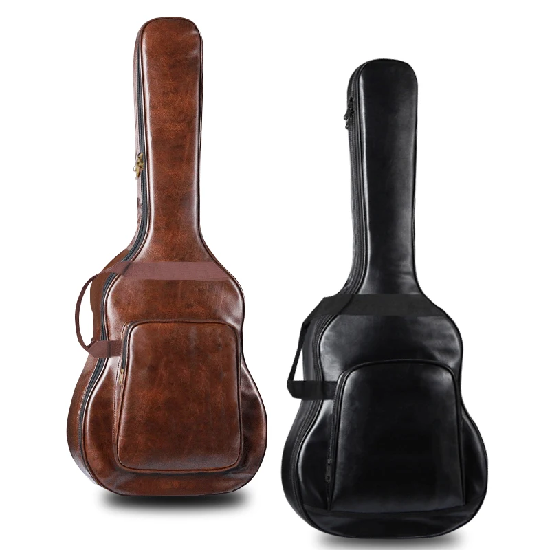 40/41 Inch Waterproof Thickened PU Leather Guitar Backpack Carrying Bag Guitarra Case Musical Instrument Accessories