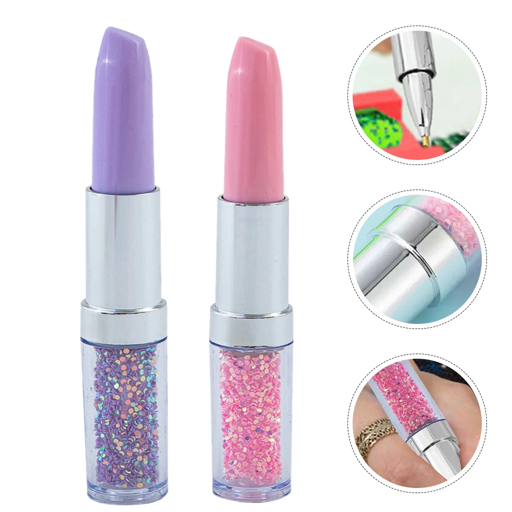 

2pcs Plastic Diamond Art Pen Durable Flexible Light Tool For Diy Crafts Beads Embroidery Diamond Drawing Picking Tool Art