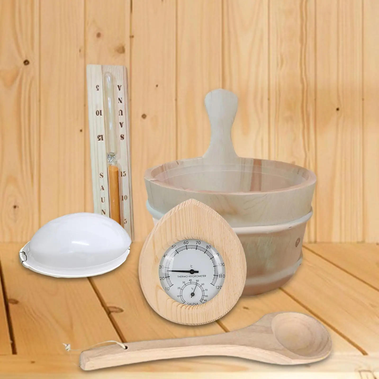 Sauna Accessories Set Sauna Room Winter Sauna Wooden Bucket and Ladle Kit