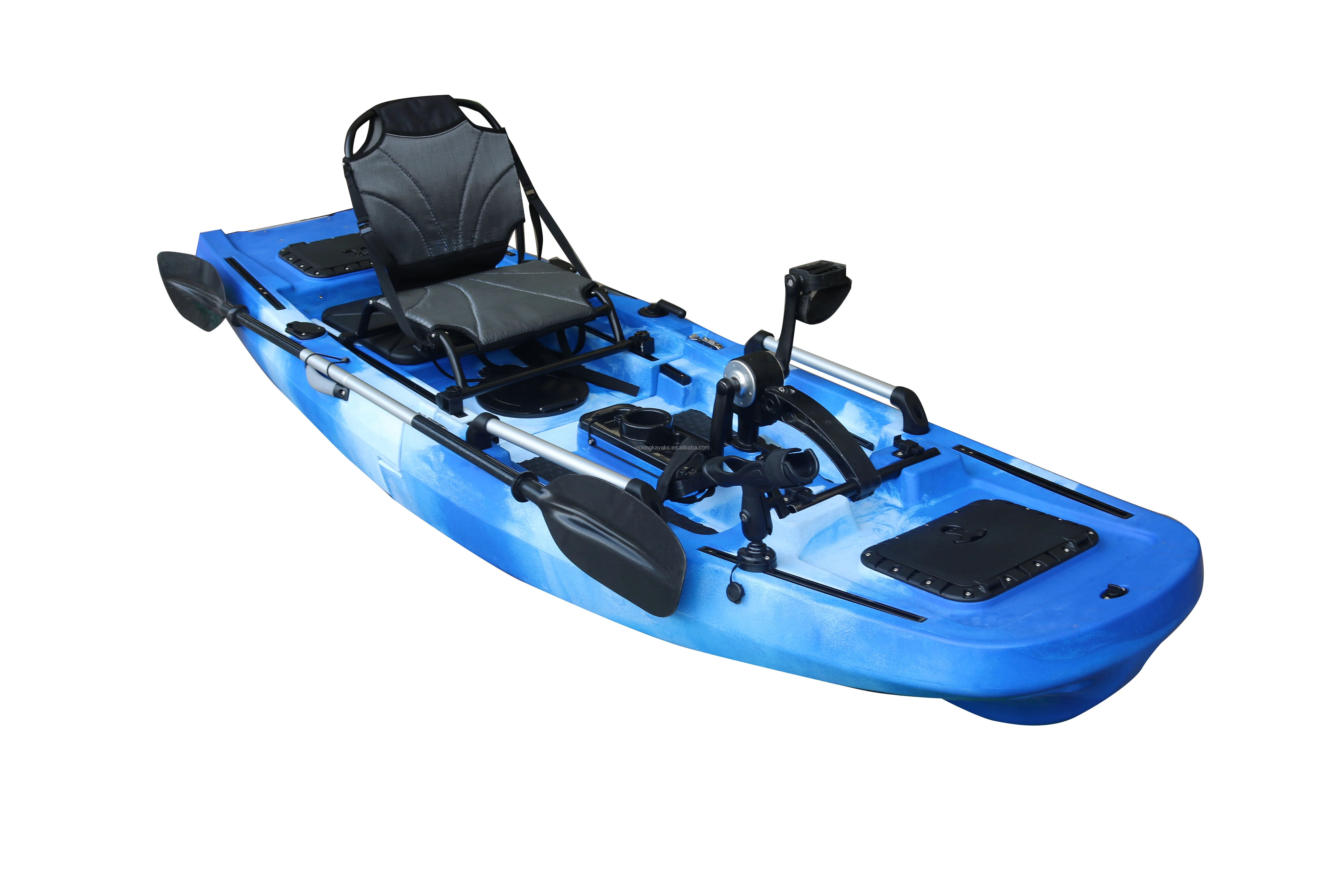 

9.7 ft HDPE Material 3-Section Removable Modular Pedal Kayak Detachable Fishing Motor Canoe with Float