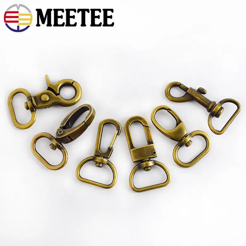 2/4/10Pcs 20mm Bronze Metal Bag Buckles KeyChain Strap Belt Snap Hook Handbag Swivel Trigger Lobster Clasp DIY Accessories