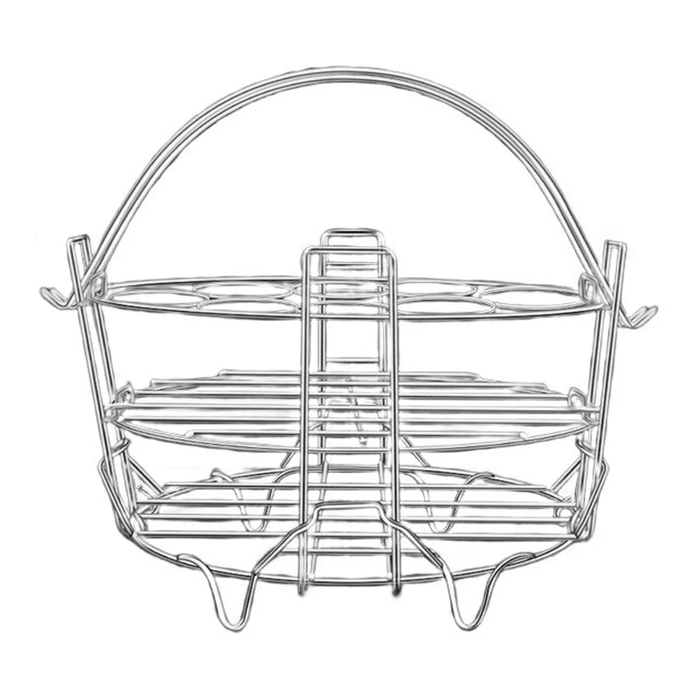 Egg Steaming Rack Stainless Steel Three Layer Stackable Design Easy to Clean and Handle for Efficient For Cooking
