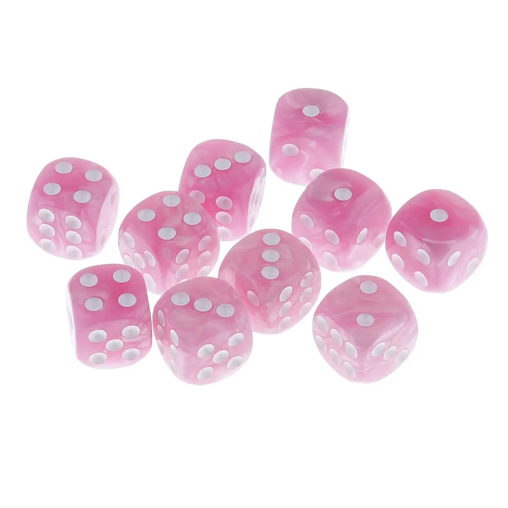 3-4pack 10 Pieces Plastic 6-sided Digital Dice D6 for Party Bar Game Accessory