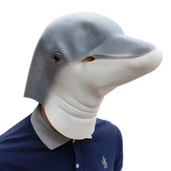 Full Face Dolphin Mask - Halloween Party Latex Sea Animal Mask Halloween Christmas Easter Costume Party Mask Props for Cosplay