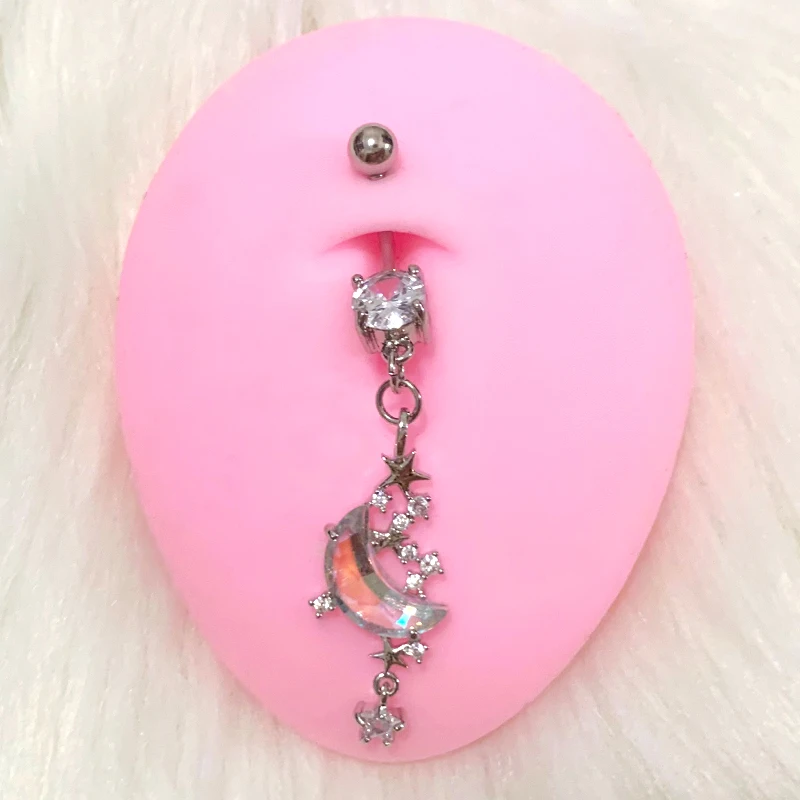 Y2K Accessories Zircon Planet Moon Belly Rings Sexy Fashion Jewelry Cute Butterfly Body Piercing Jewelry Belly Button Rings