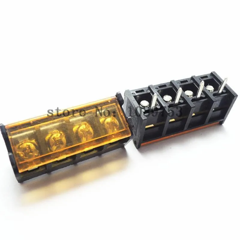 5Pcs HB-9500 2P-10P 9.5mm Barrier Terminal Block Connector with Cover PCB Mount