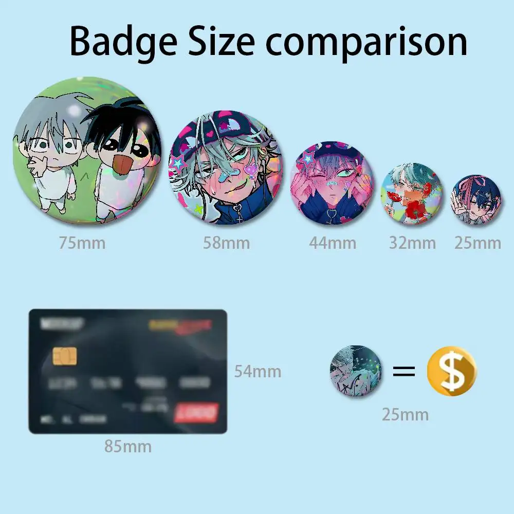 Round Cosplay A-Alien S-Stage Till Badges 25 32 44 58 75 mm Pin Bag Decor Fans Collect Friends Gifts Brooch Souvenir