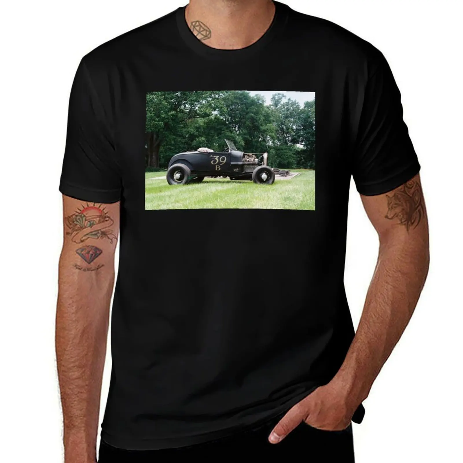 #39B Model A Roadster Hot Rod T-Shirt Comfort Stretch Tee Shirt