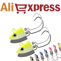 2pcs/Bag Black Minnow Jig Head Spinning Lures 5g 10g 15g 25g 40g Black Minnow Head with Hooks Jigging for SeaBass Pesca Tackle