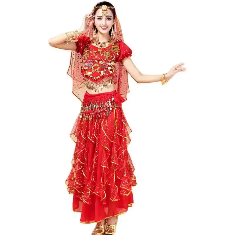 Indian Dance Performance Costume New Ethnic Style Women's Belly Dance Set Tianzhu Girl High-end Performance Outfit