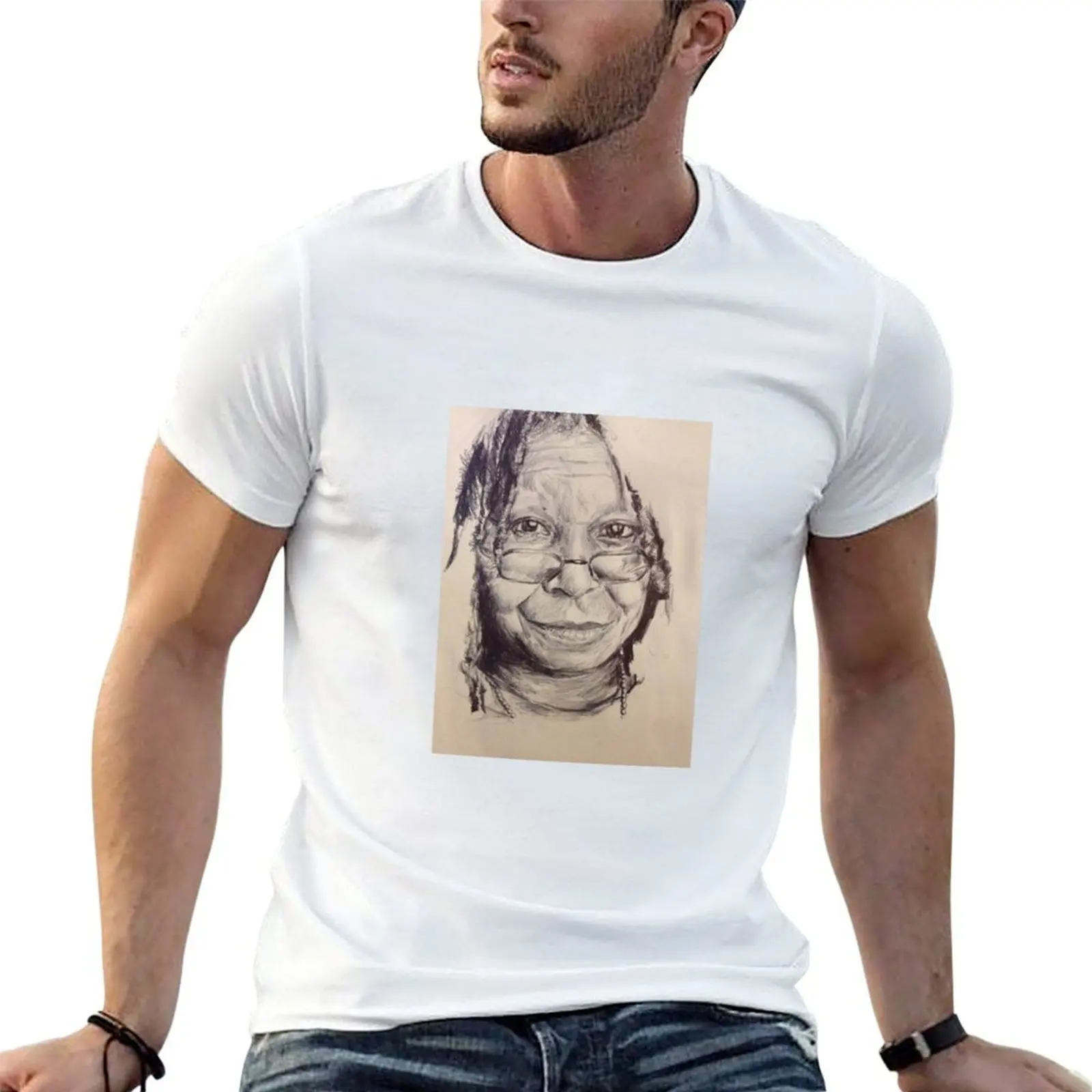 

WHOOPI GOLDBERG PORTRAIT T-Shirt cotton tshirt 100% anime t shirts oversize man t shirts for men casual T-shirt
