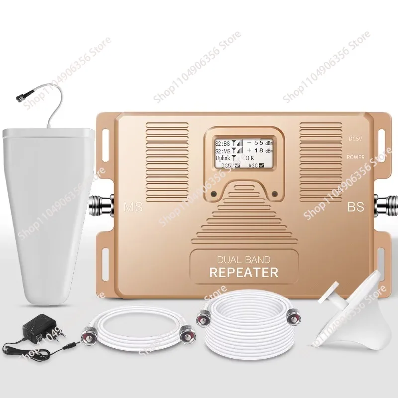 High Power Dual Band 900 and 2100 MHz Signal Booster Repeaters for 2G/3G with LCD Screen