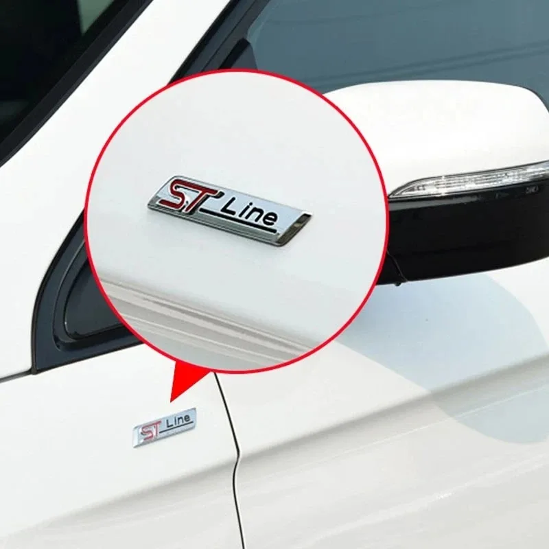 3D Metal ST Line Car Fender Emblem Badge Decal Sticker For Ford Focus 2 3 4 MK2 MK3 MK4 Kuga Edge Mondeo Fusion Ecosport Fiesta