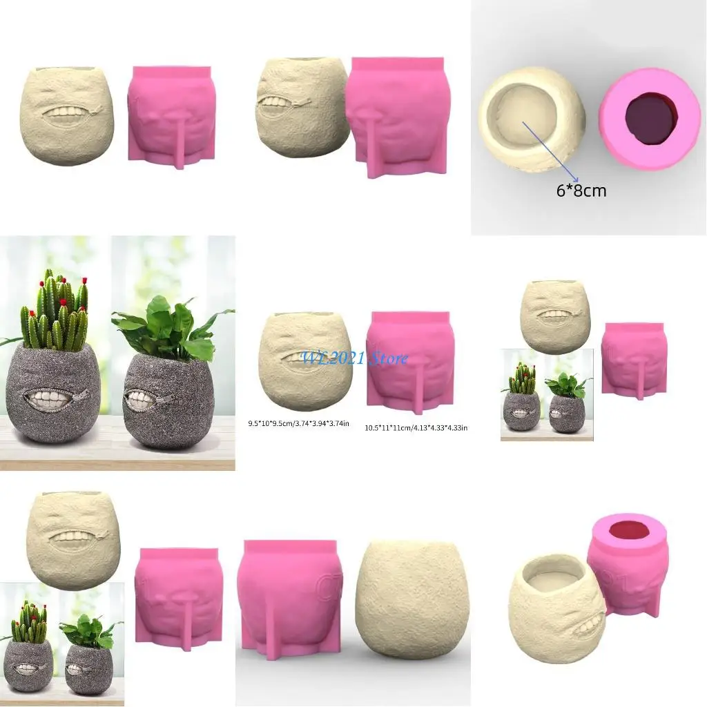 

G5GC Silicone Ornament Moulds Silicone Vase Mold Grimace Flexible Crafting Mold