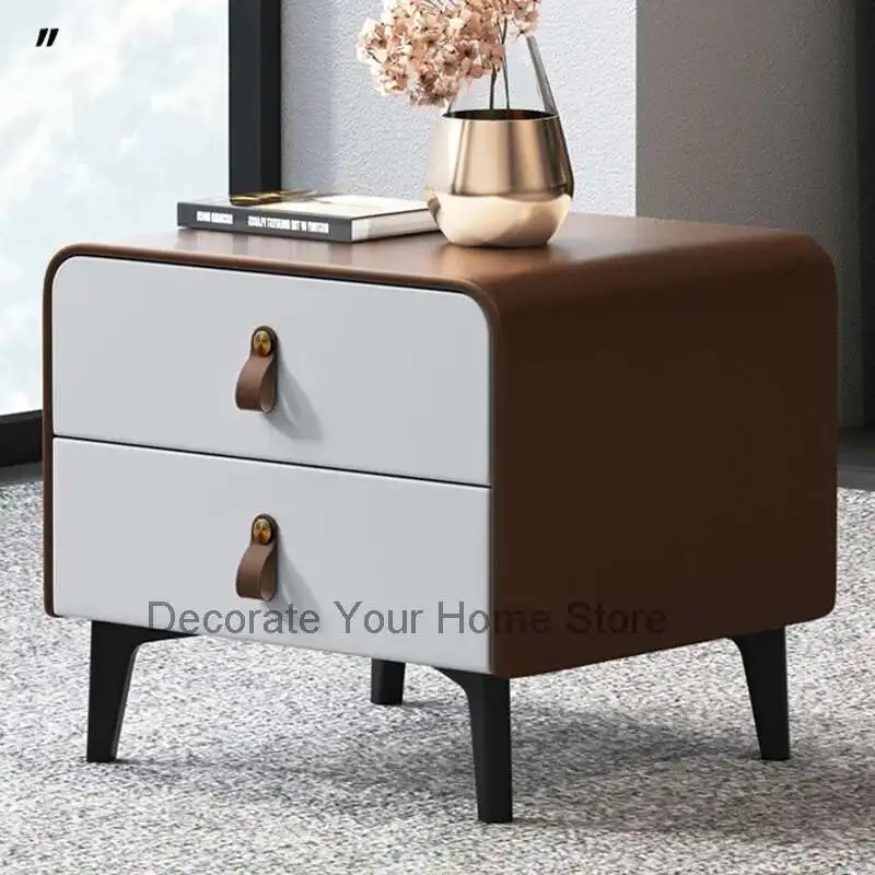 

Nordic Drawers Bedside Tables Bedroom Cabinets Comfortable Brown Modern Nightstand Simple Mesita De Noche Home Furniture WSW35XP