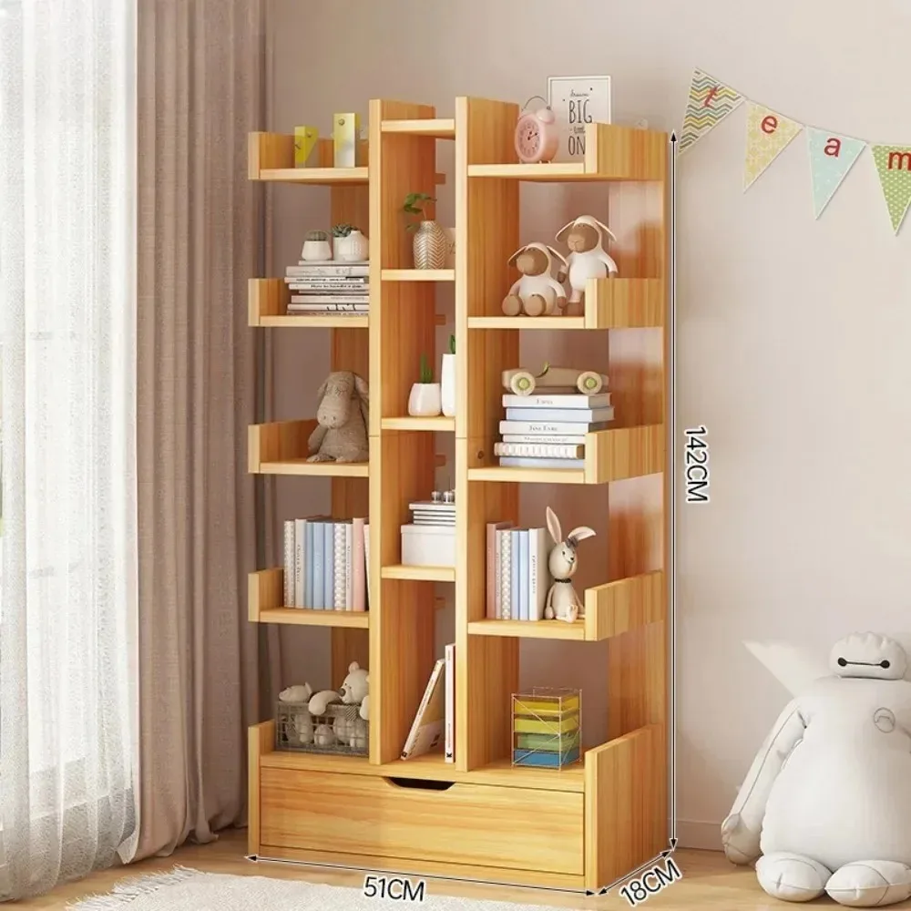 Floor To Ceiling Simple Bookshelf With Drawer Economical Living Room Storage Cabinet Outdoor Bookshelves Simple Kids Bookcase