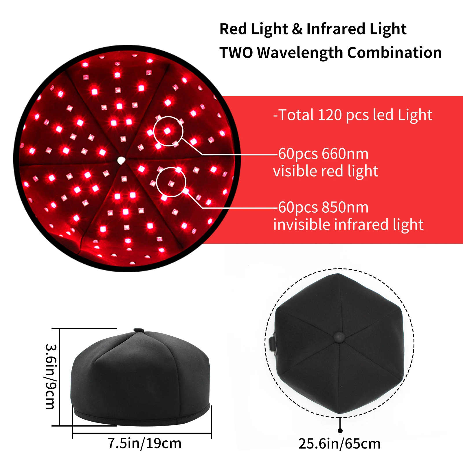 New Household LED Red Light Hat for Hair Growth Cap Hair Loss