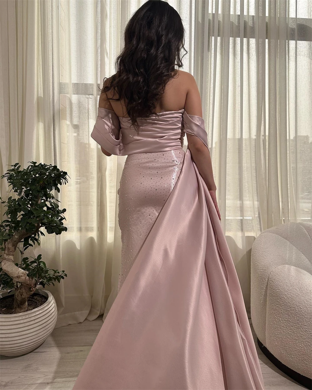 Personalizado de alta calidad elegante fuera del hombro estola de sirena vestido de fiesta hasta el tobillo lentejuelas vestidos de noche formales Выпуск ساnik