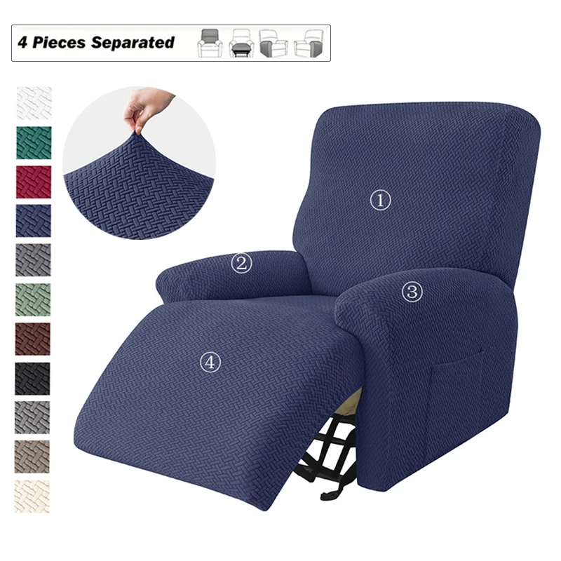 1PC Stretch Liege Sofa Abdeckungen T Jacquard Split Sessel Abdeckung Einfarbig Entspannen Einzel Couch Schonbezüge für Wohnzimmer