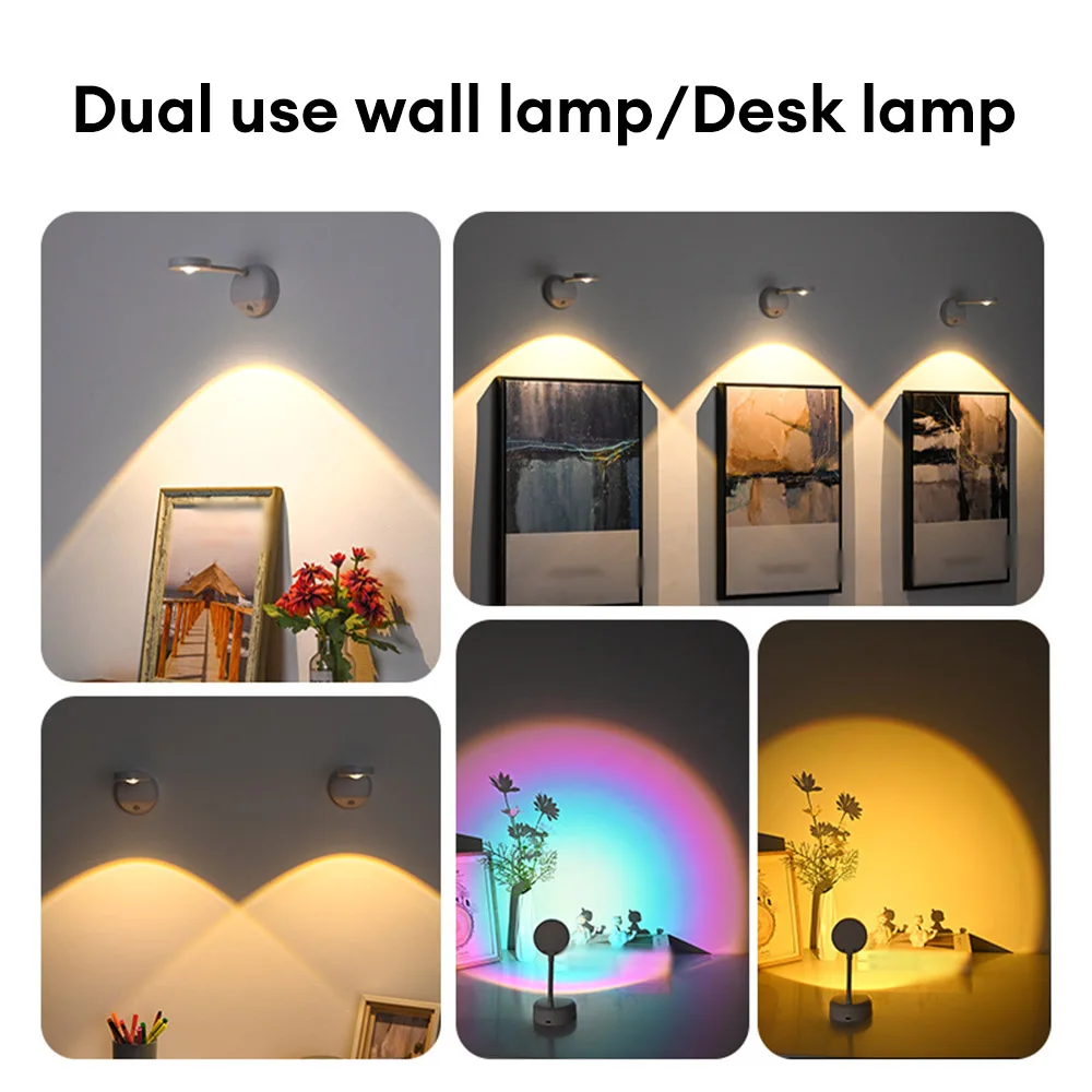 

LED Motion Sensor Wall Light Rechargeable Living Room Mural Light Wireless Wall Lamp Touch Dimming Bedside Lamp Desk Light