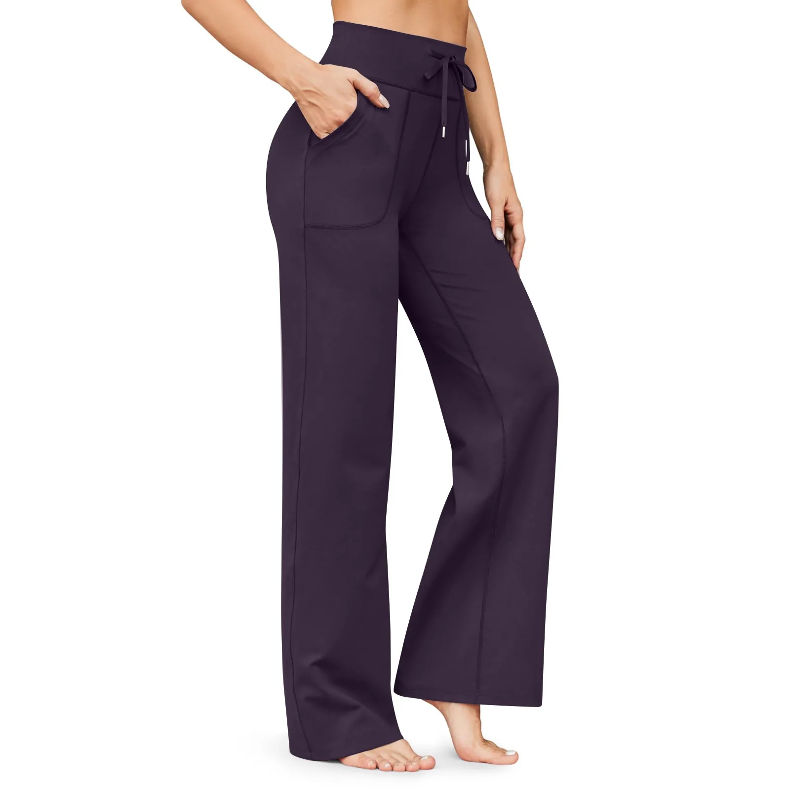 Wide Leg Pants For Women Yoga Pants High Waist Sweatpants With Pockets Stretch Pants Comfy Workout Sports Sweatpants