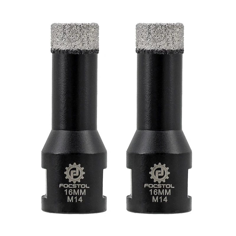FOCSTOL Bohrer 2-teiliges Set für Trockenbohrungen für Fliesen Granit Marmor Stein Lochsäge Kernbohrer 12/14/16mm Bohrer – Detail 3