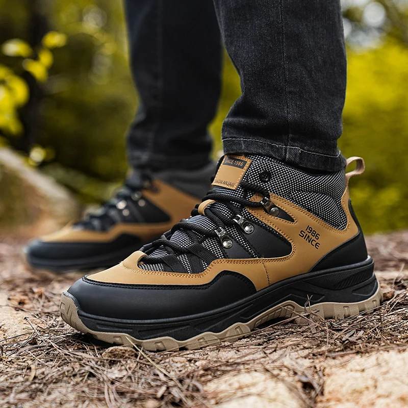 

Мужские высокие ботинки, нескользящие, износостойкие, увеличивающие рост, легкие повседневные рабочие ботинки, мужские ботинки Four Seasons Zapatillas