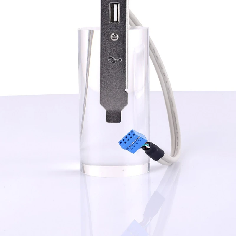 DN59 2 포트 USB2.0 허브 9핀 헤더 암 어댑터 데스크탑 컴퓨터 후면 패널