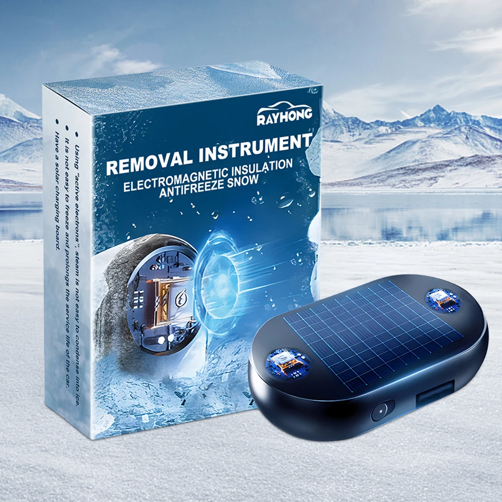 Imagem -02 - Removedor de Neve Antigelo Vidro e Janela do Carro Eletrodos Ativos Dispositivo Deicing Inverno Interferência Molecular Solar Usb