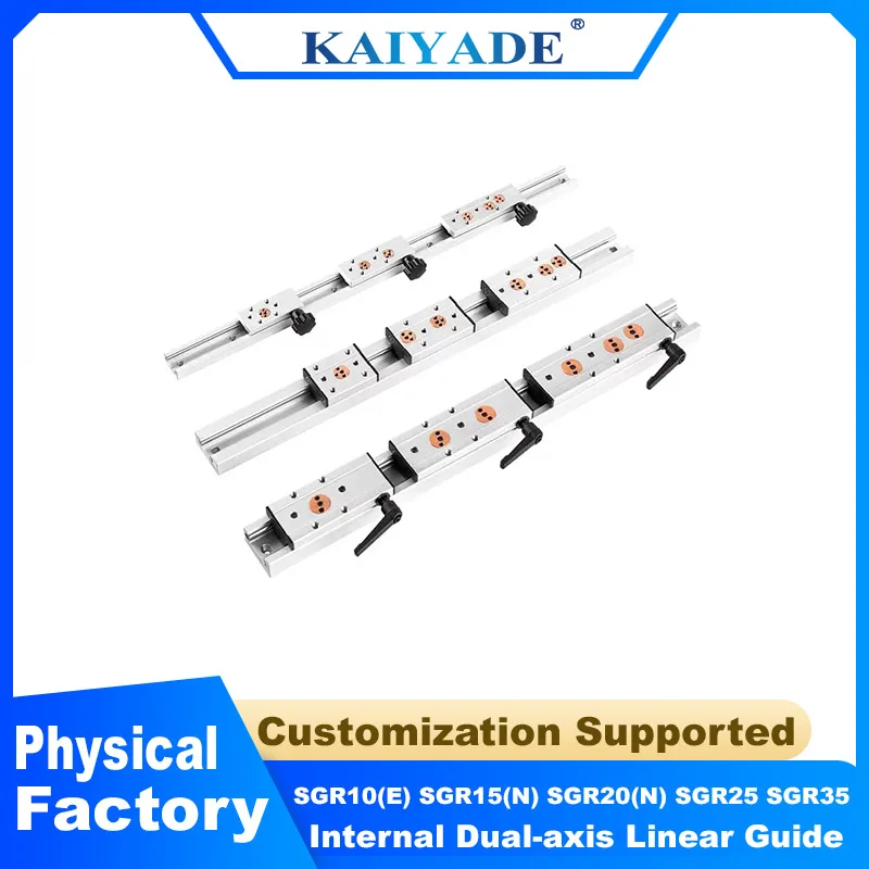 1PC SGR15 SGR15N Built-in Dual-Axis Linear Guide Rail Set 200mm 1000mm 1600mm with SGB15-3/4/5 Wheels Slider Woodworking Machine