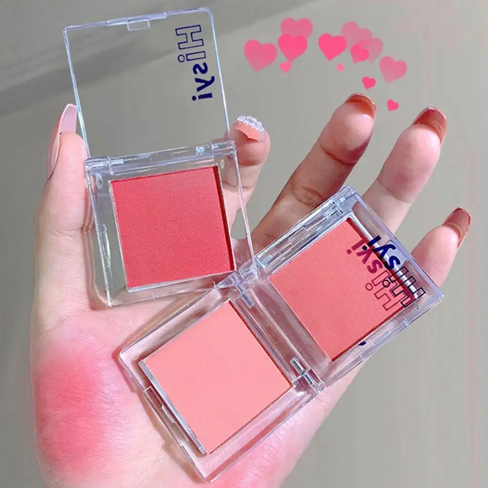 Paleta de rubor monocromática, colorete de tinte de mejillas de espino rosa, polvo Natural, maquillaje facial, paleta de sombra de contorno de colorete mate, cosmético