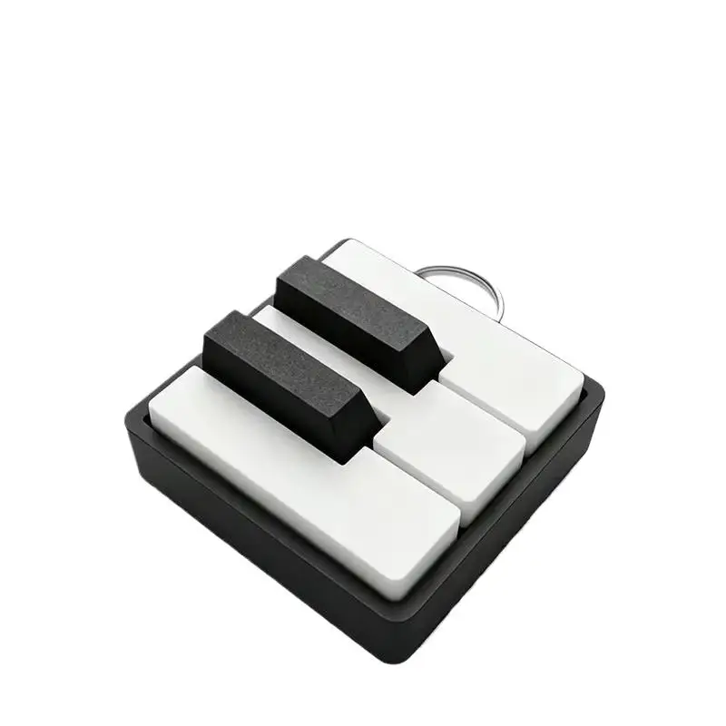1 Stück Sensorischer Stressabbau-Schlüsselanhänger 3D-Gedrucktes Mini-Klavier-Keyboard Klicker Fidget-Spielzeug Büro-Schreibtisch-Deko Souvenir-Geschenk – Detail 3