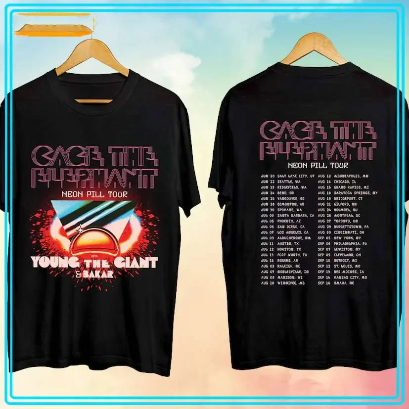 Cage the Elephant Neon Pill Tour 2024 T-Shirt in voller Größe S-5XL BE2614