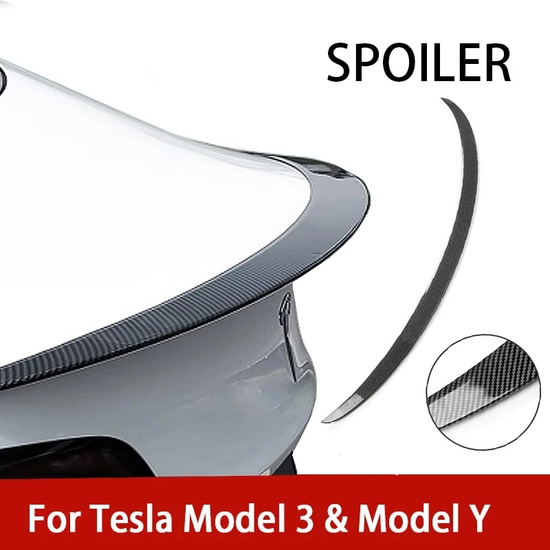 

ABS Spoiler For Tesla Model 3 Y 2018-2021 2022 2023 Original High-performance Exterior Modification Carbon Fiber Pattern Tail