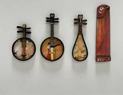 Suzhou Guzheng Pipa Yueqin Ruan Guofeng Ethnic Musical Instrument Cultural Creativity Wooden Magnetic Refrigerator Stickers