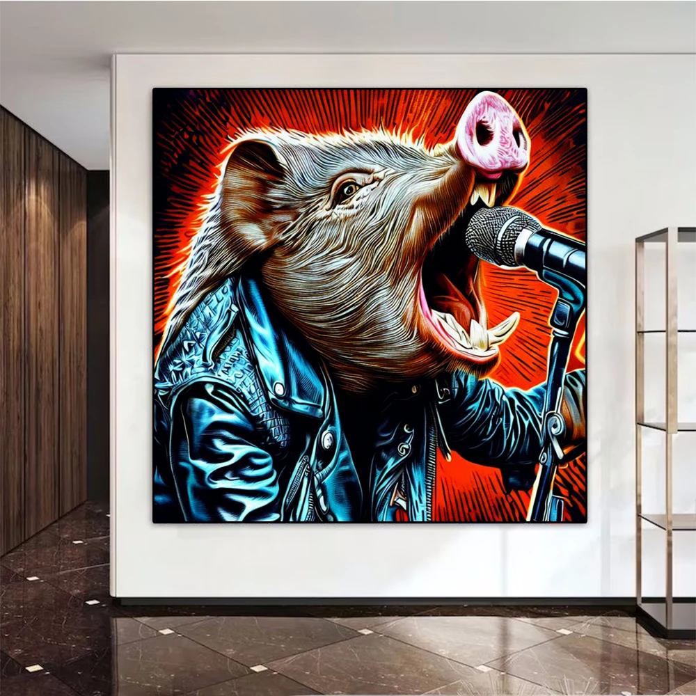 Superstar Rap Hip Hop Style Wild Boar Singer Posters Prints Trend Art Canvas Painting Wall Mural Living Room Home Decor Picture