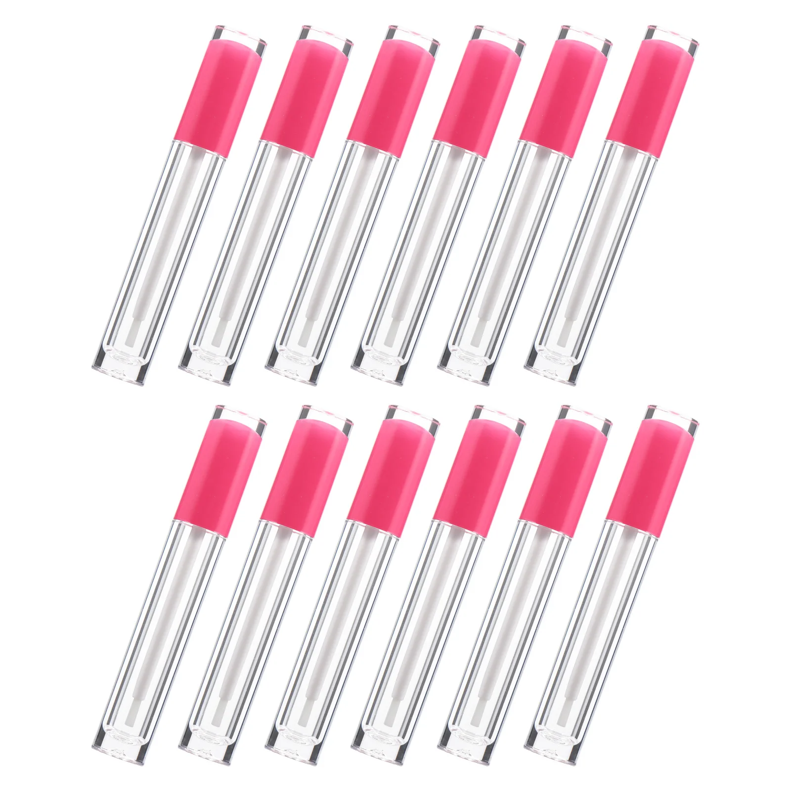 12 flacons vides pour brillant à lèvres de 5 ml, transparents avec bouchons, tubes rechargeables pour couleur à lèvres, pour le stockage et kit de beauté DIY