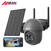 ANRAN 2K 5MP WiFi Camera 360° Solar Battery Cameras Security Protection Compatible with Alexa PIR Detection Color Night Vision