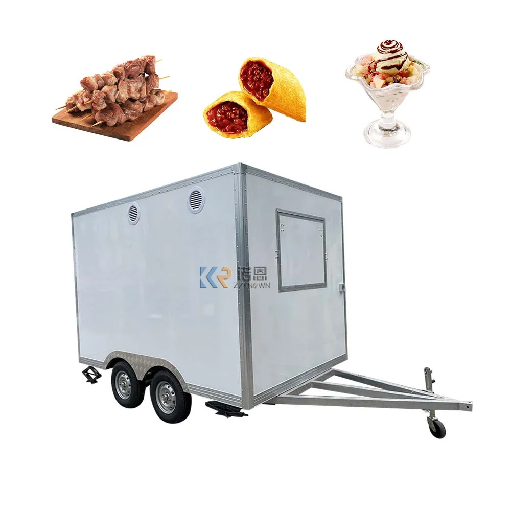 

10 Feet Mobile Kitchen Trailers Beverage Concession Trailer Retro Coffee Cart Pizza Truck